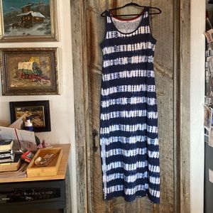 Eddie Bauer women’s Large Tall navy lounger tie-dyed 100% cotton like new